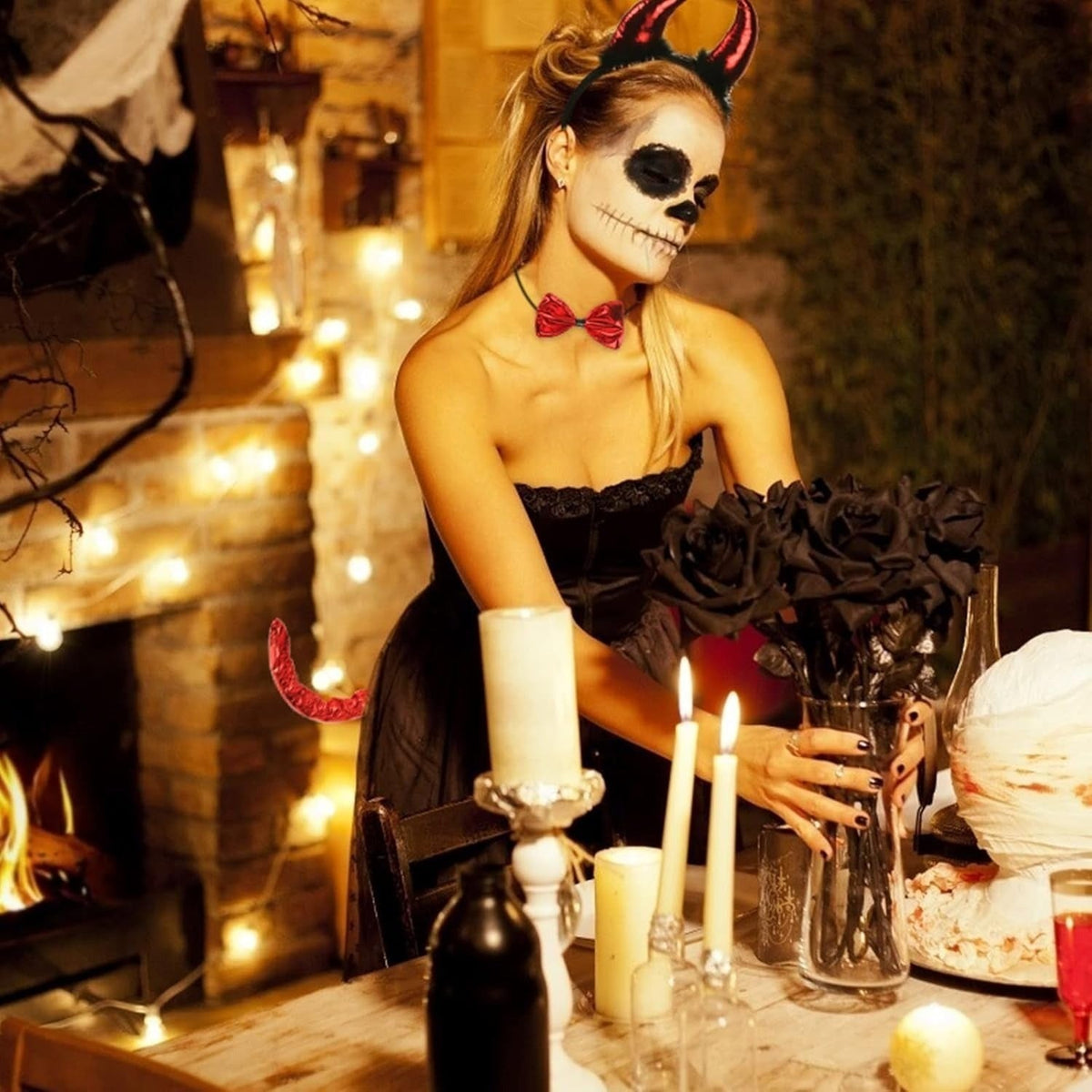 Adult Horn Halloween Costume Headband Set - 3 Piece