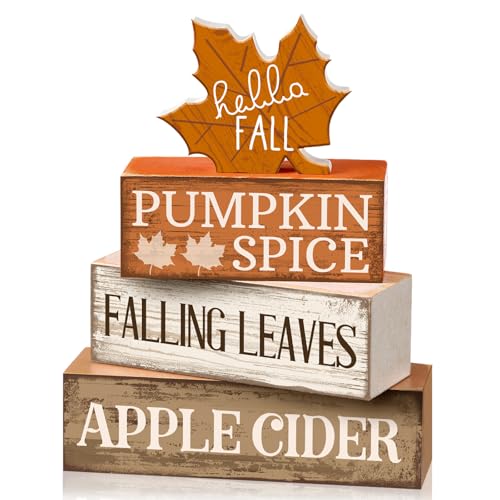 4 Pcs Fall Decor Wooden Maple Leaf Decoration Thanksgiving Decor (Maple Leaf)