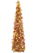 5ft Lighted Fall Pop-Up Tree with 100 LED Lights & Timer, Thanksgiving Decor