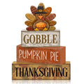 4 Pcs Fall Decorations For Home Wooden Thanksgiving Turkey Decor (Gobble Thanksgiving)