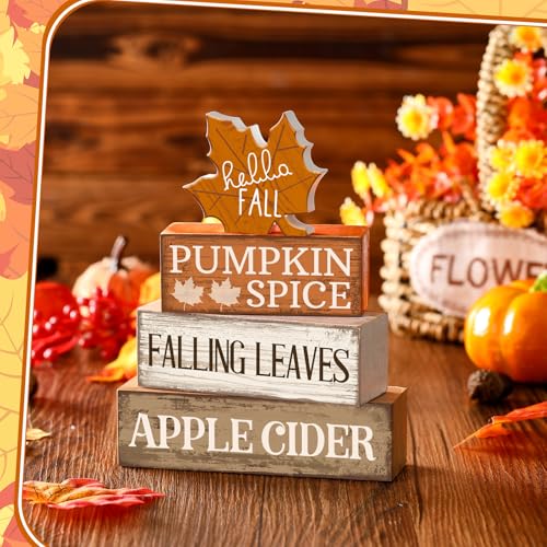 4 Pcs Fall Decor Wooden Maple Leaf Decoration Thanksgiving Decor (Maple Leaf)