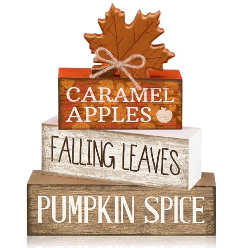 4 Pcs Fall Decor Wooden Maple Leaf Decoration Thanksgiving Decor (Falling Leaves)