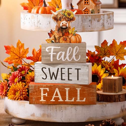 4 Pcs Highland Cow Fall Table Decorations (Fall Highland Cow)