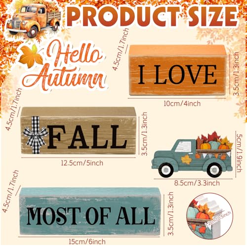 4 Pcs Fall Truck Table Decor (Truck)