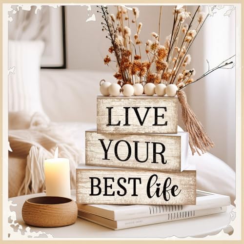 4 Pcs Farmhouse Table Decoration Inspirational Tiered Tray Decor (Life)