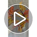 9.8-Inch Autumn Maple Leaf Candle Ring Wreath for Thanksgiving Decor