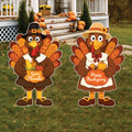Thanksgiving Turkey Yard Signs with Metal Stakes, Pumpkin Harvest Lawn Decorations, Happy Thanksgiving Outdoor Garden Patio Fall Décor