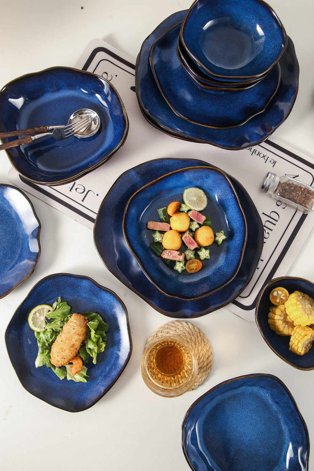 Ocean Blue  Organic Dinnerware Set