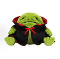 Cute Vampire Frog Plush Toy, Halloween Green Toad in Black Cape, Spooky-Cute Stuffed Animal Gift