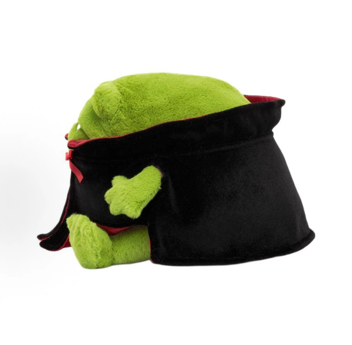 Cute Vampire Frog Plush Toy, Halloween Green Toad in Black Cape, Spooky-Cute Stuffed Animal Gift