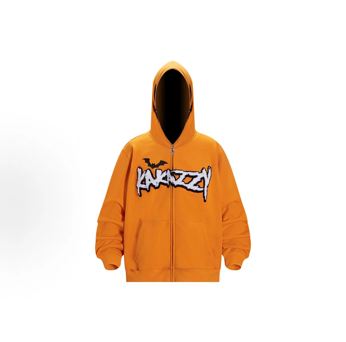 Kakazzy Halloween Pumpkin Full Zip Hoodie, Unisex Streetwear Hooded Jacket