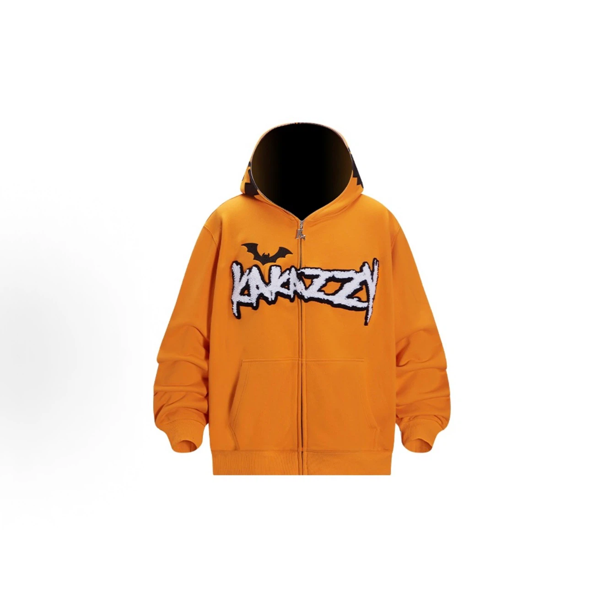 Kakazzy Halloween Pumpkin Full Zip Hoodie, Unisex Streetwear Hooded Jacket