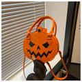 Halloween Pumpkin Jack-o'-lantern Handbag, Spider Web Pattern Crossbody Purse