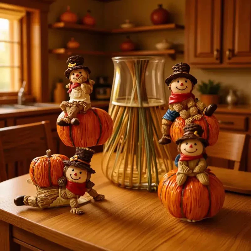 Harvest & Thanksgiving Table Decorations, Scarecrow Pumpkin Ornaments, Party Scene Decor, Window Display Photo Props, Holiday Gifts
