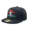 Cowboy Skull Cross Gun Embroidered Snapback Hat 3 Colors, Western Flat Brim Cap, One Size 56-58cm Head Circumference