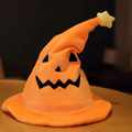 Moving Plush Pumpkin Wizard Hat with Controllable Music, Adjustable Halloween Pumpkin Cosplay Hat for Adults & Kids