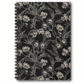 1pc Gothic Spiral Notebook Journal - Elegant Floral Gothic design with Black & White pages - Thick paper for Writing, Journaling, Office, School, Trav