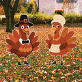 Pilgrim Turkey Yard Sign, Fall Thanksgiving Outdoor Lawn Decorations with Stakes, Harvest Garden Stakes for Porch, Patio & Autumn Home Décor