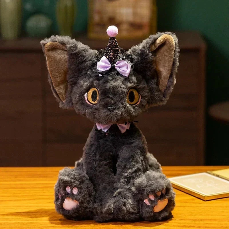 Spooky Black Cat Witch Plush Toys for Halloween Fun